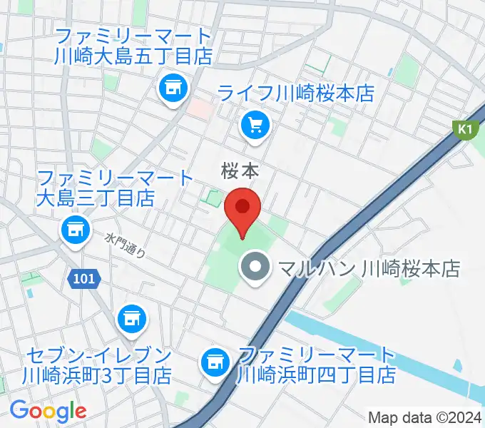 桜川公園野球場の地図