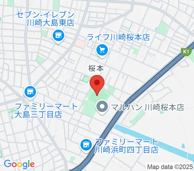 桜川公園野球場の地図