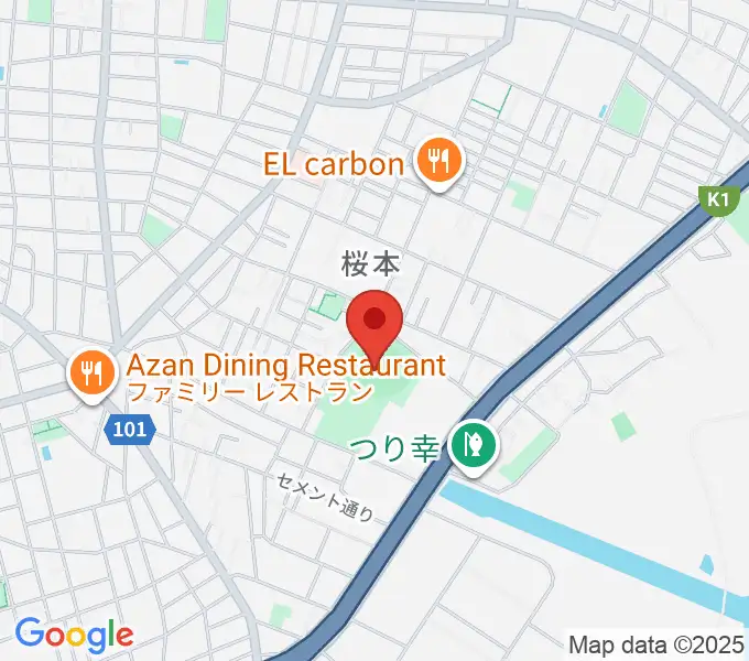 桜川公園野球場の地図
