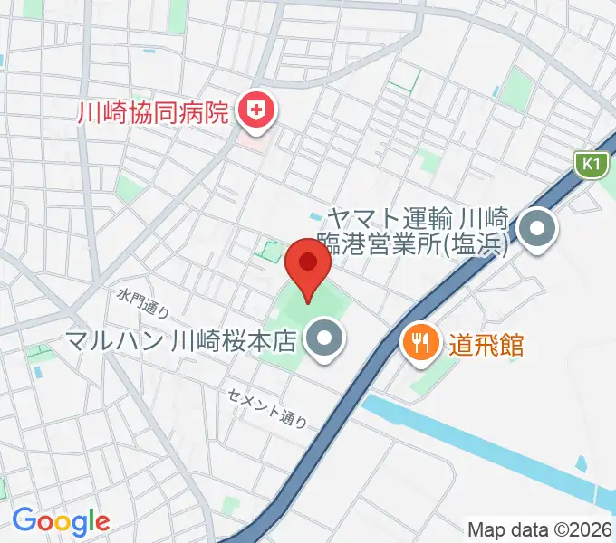 桜川公園野球場の地図