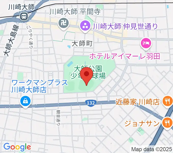 大師球場の地図