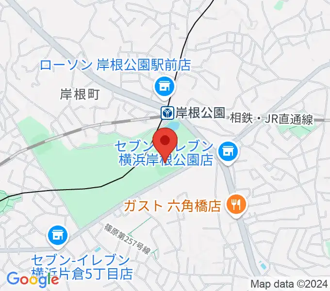 岸根公園野球場の地図