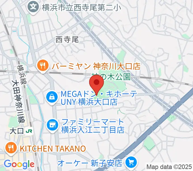 神の木公園野球場 の地図