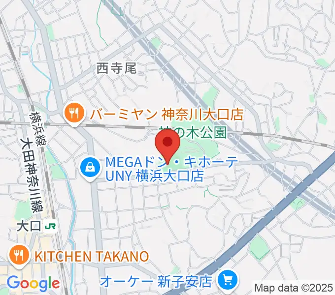 神の木公園野球場 の地図