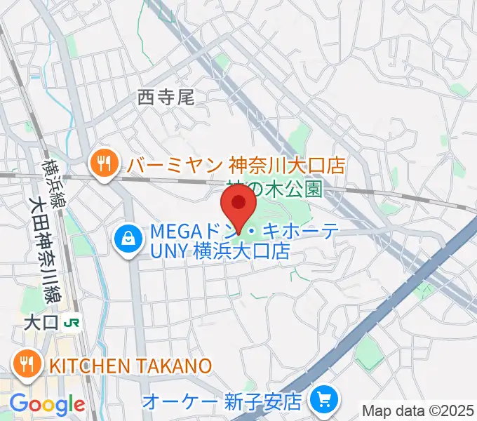 神の木公園野球場 の地図