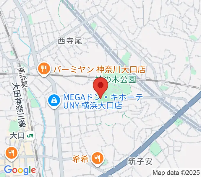 神の木公園野球場 の地図