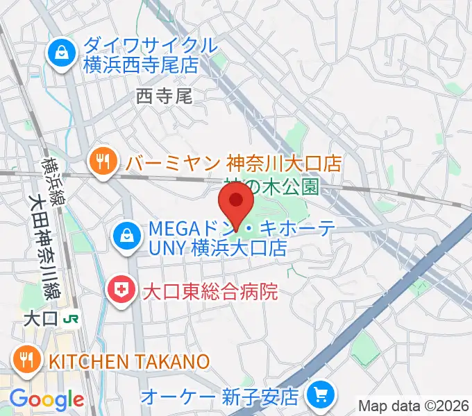 神の木公園野球場の地図