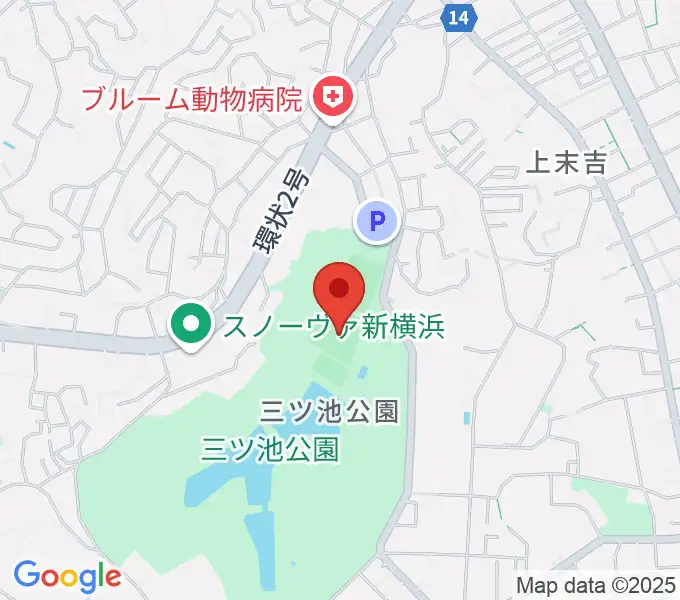 三ツ池公園軟式野球場の地図