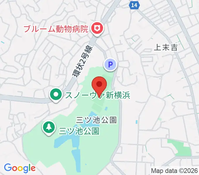 三ツ池公園軟式野球場の地図