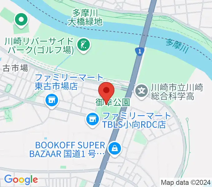 御幸公園野球場の地図