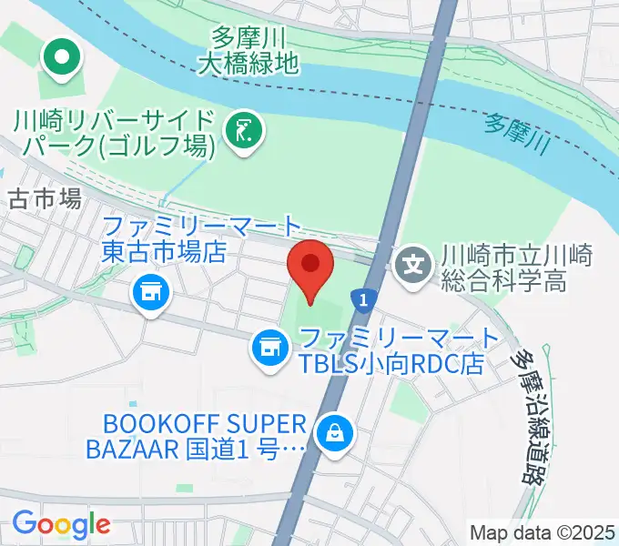 御幸公園野球場の地図