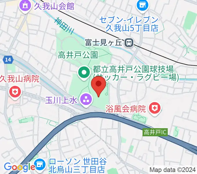 高井戸公園野球場の地図