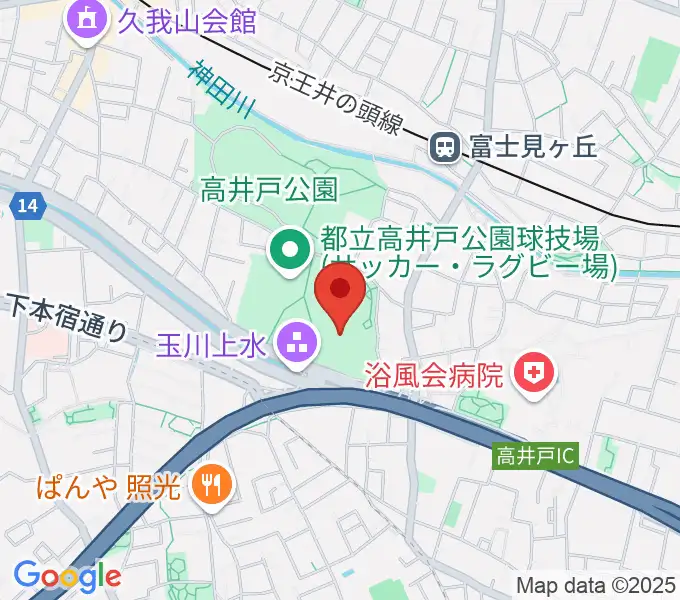 高井戸公園野球場の地図