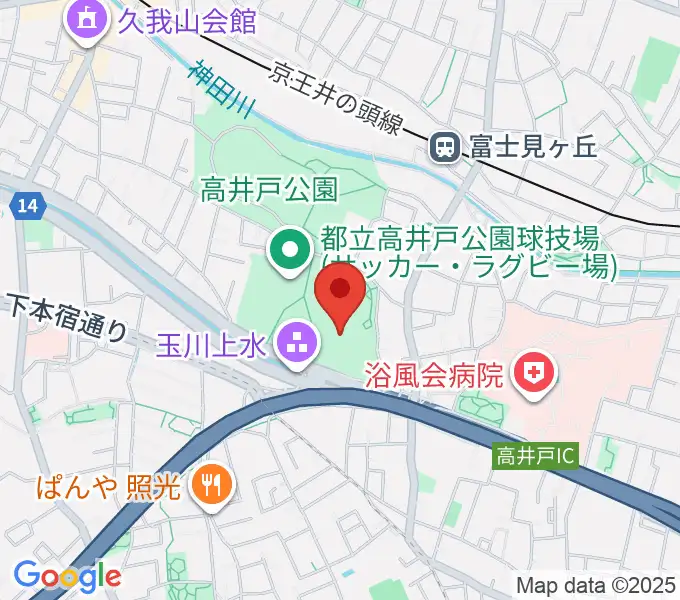 高井戸公園野球場の地図