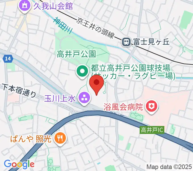 高井戸公園野球場の地図