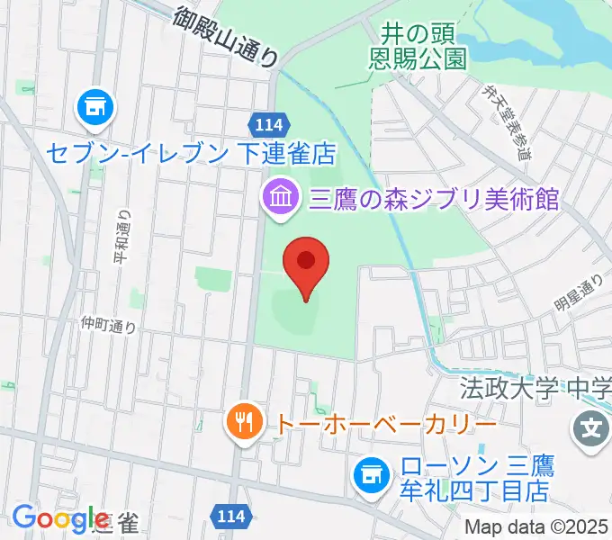 井の頭恩賜公園野球場の地図