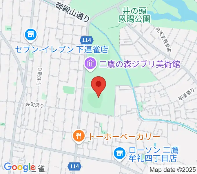 井の頭恩賜公園野球場の地図