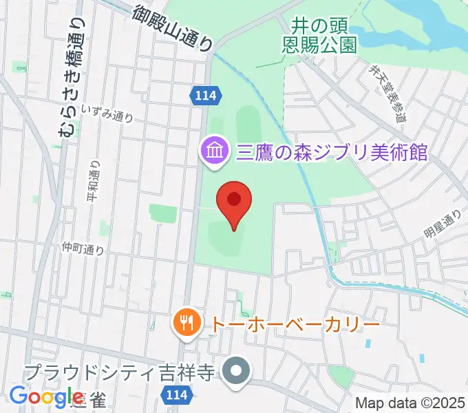 井の頭恩賜公園野球場の地図