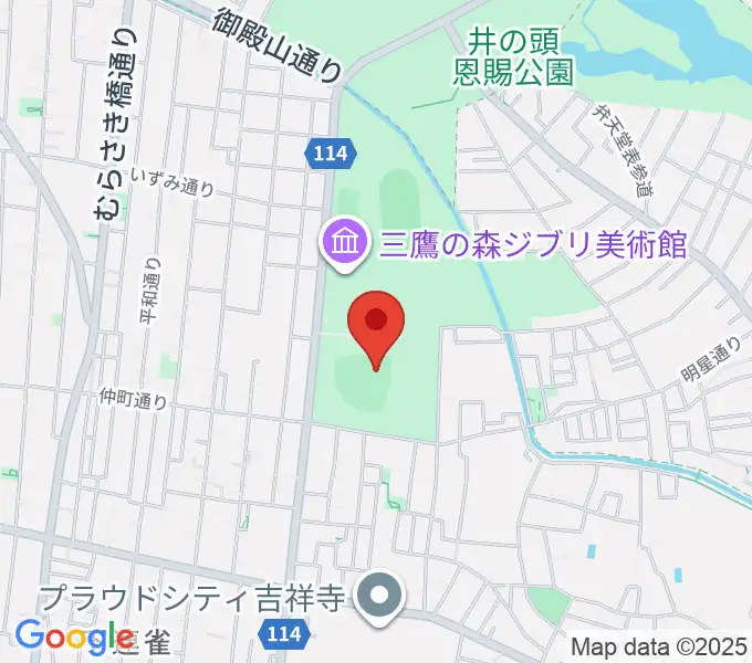井の頭恩賜公園野球場の地図