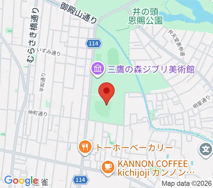 井の頭恩賜公園野球場の地図