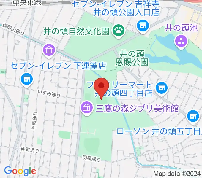 井の頭恩賜公園競技場の地図