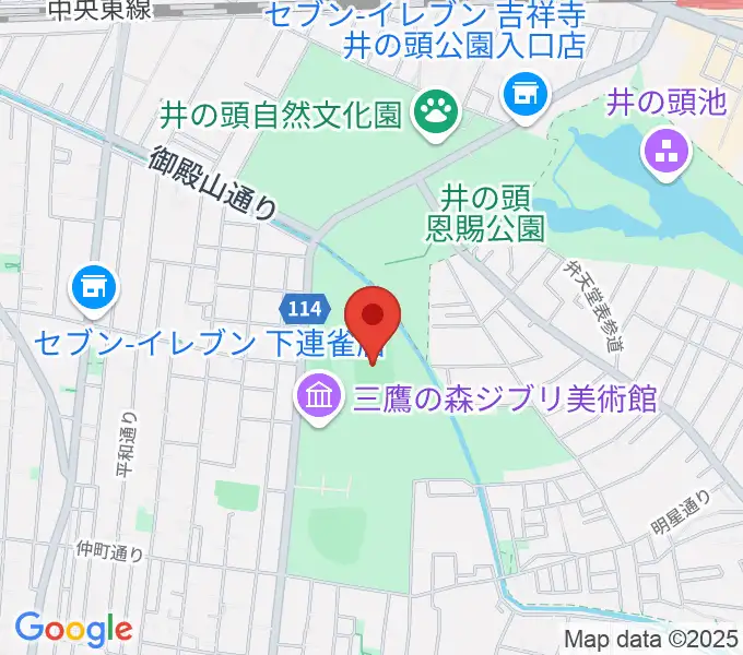 井の頭恩賜公園競技場の地図