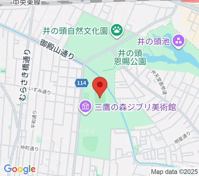 井の頭恩賜公園競技場の地図