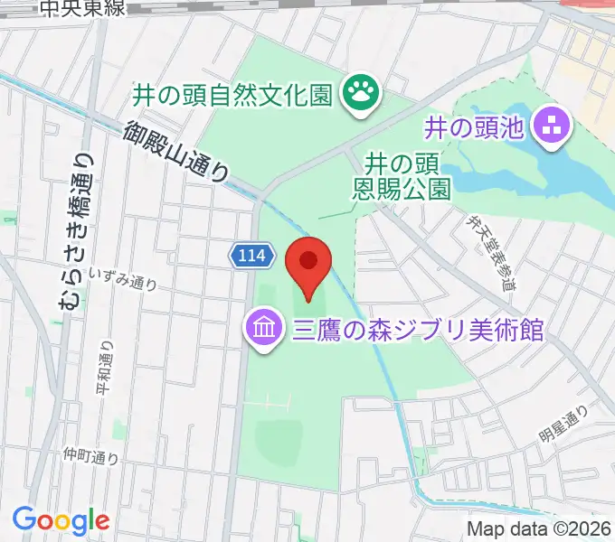 井の頭恩賜公園競技場の地図