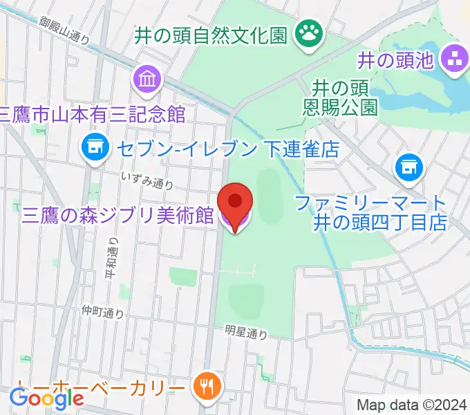 三鷹の森ジブリ美術館の地図