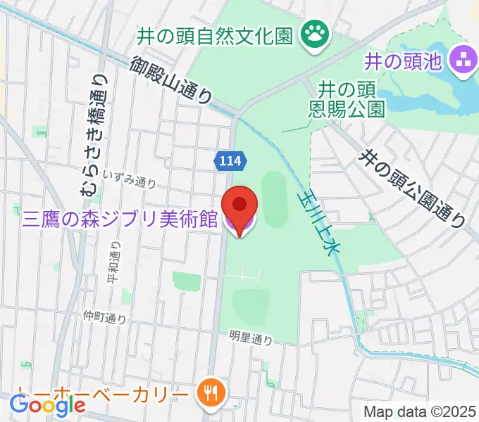三鷹の森ジブリ美術館の地図