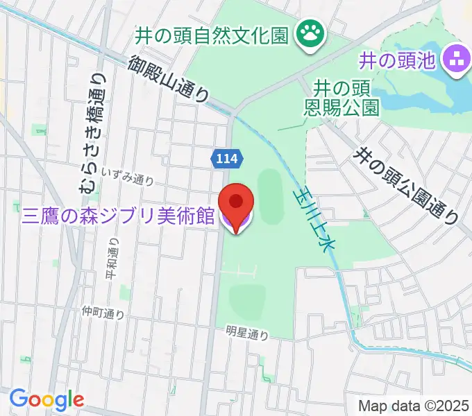 三鷹の森ジブリ美術館の地図