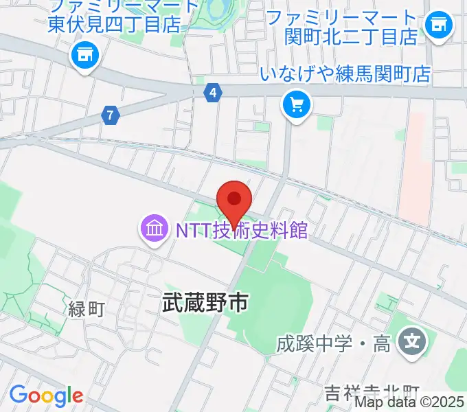 武蔵野軟式野球場の地図