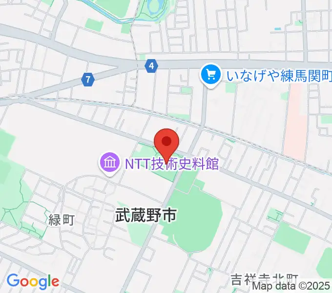 武蔵野軟式野球場の地図