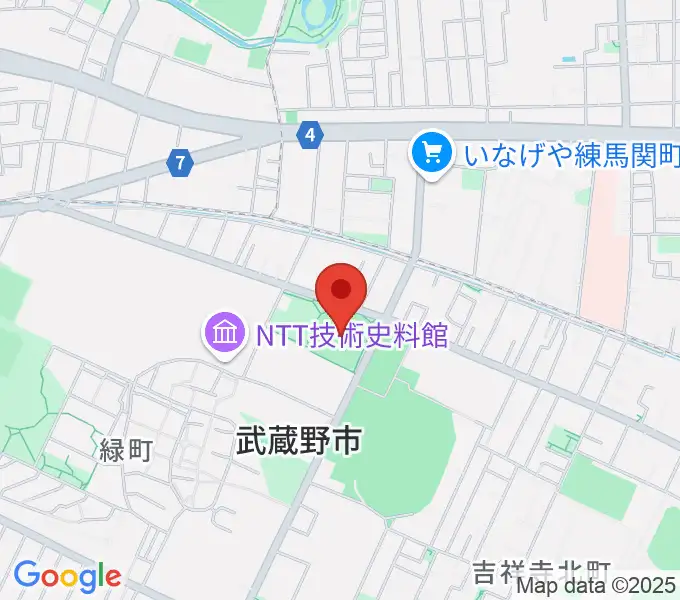 武蔵野軟式野球場の地図