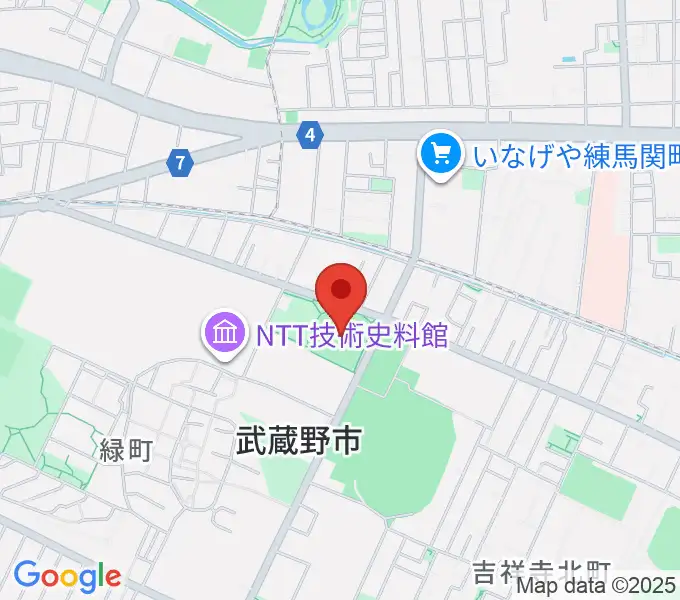 武蔵野軟式野球場の地図