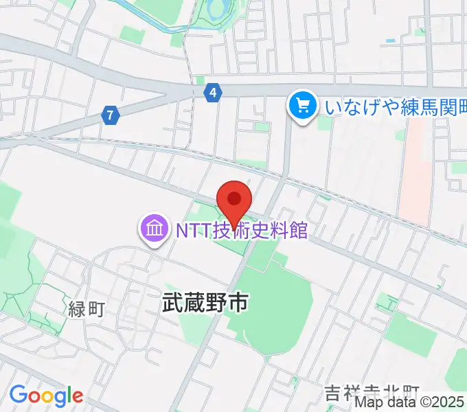 武蔵野軟式野球場の地図