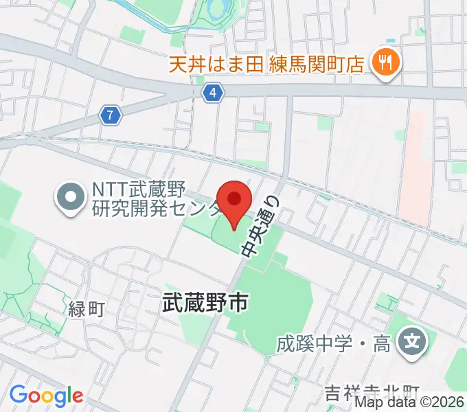 武蔵野軟式野球場の地図