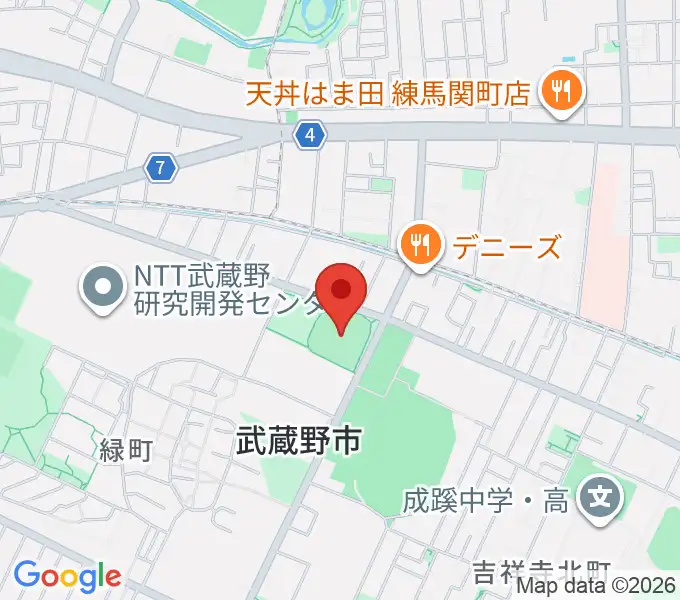 武蔵野軟式野球場の地図