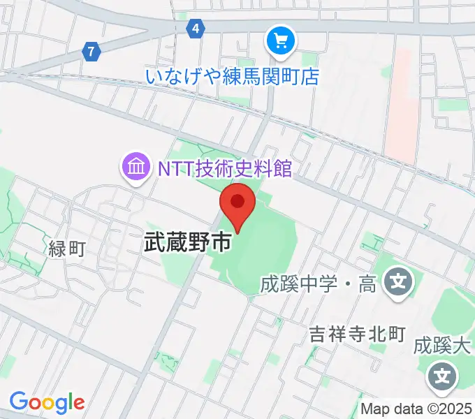 武蔵野総合体育館の地図