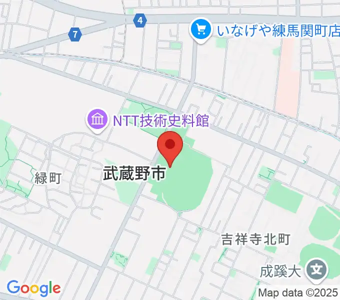 武蔵野総合体育館の地図