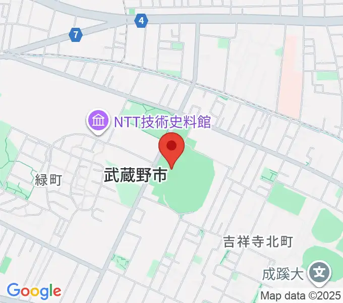 武蔵野総合体育館の地図