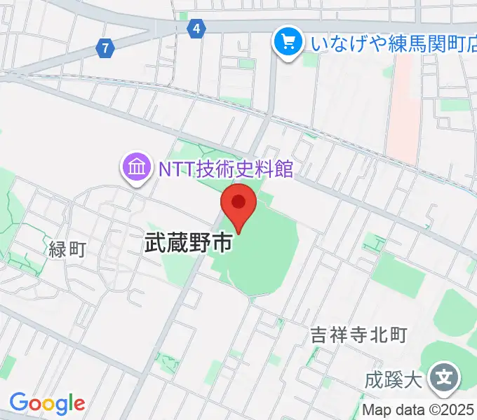 武蔵野総合体育館の地図
