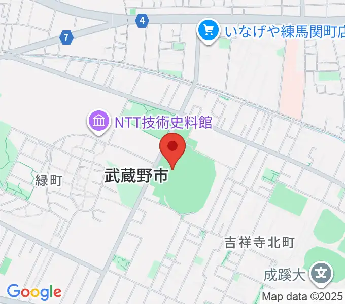 武蔵野総合体育館の地図