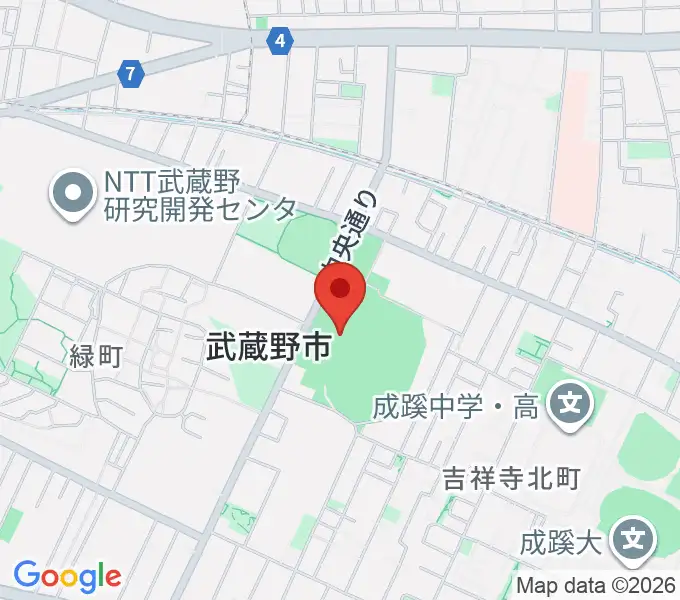 武蔵野総合体育館の地図