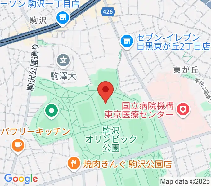 駒沢オリンピック公園補助競技場の地図
