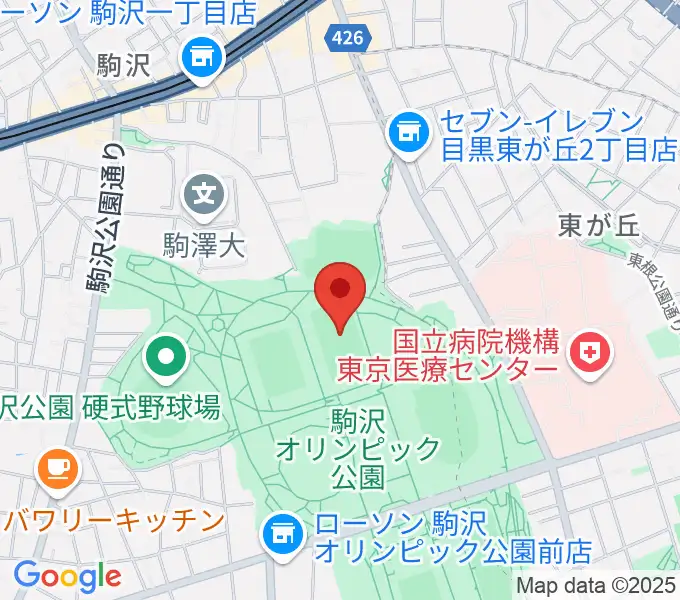 駒沢オリンピック公園補助競技場の地図