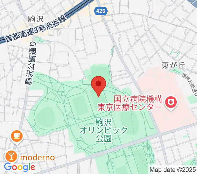 駒沢オリンピック公園補助競技場の地図