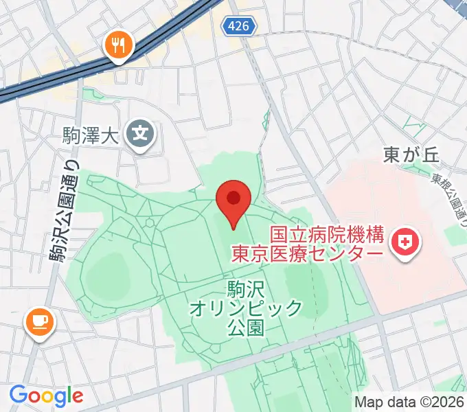 駒沢オリンピック公園補助競技場の地図