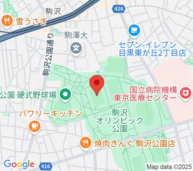 駒沢オリンピック公園第二球技場の地図