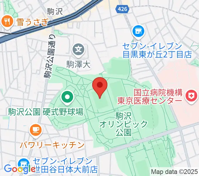 駒沢オリンピック公園第二球技場の地図